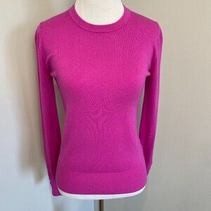 Zara Women’s Fuchsia Crewneck Sweater w/ Gold Cuff Details